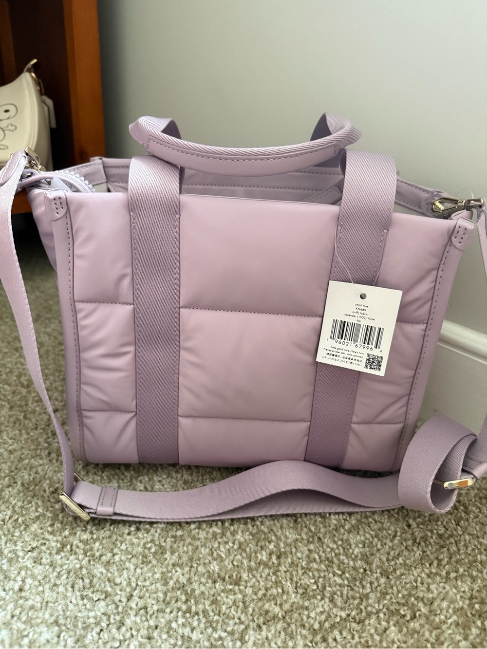 Kate Spade Kip Puffy Small Tote in Lavender Smoke NWT - Picture 2 of 10